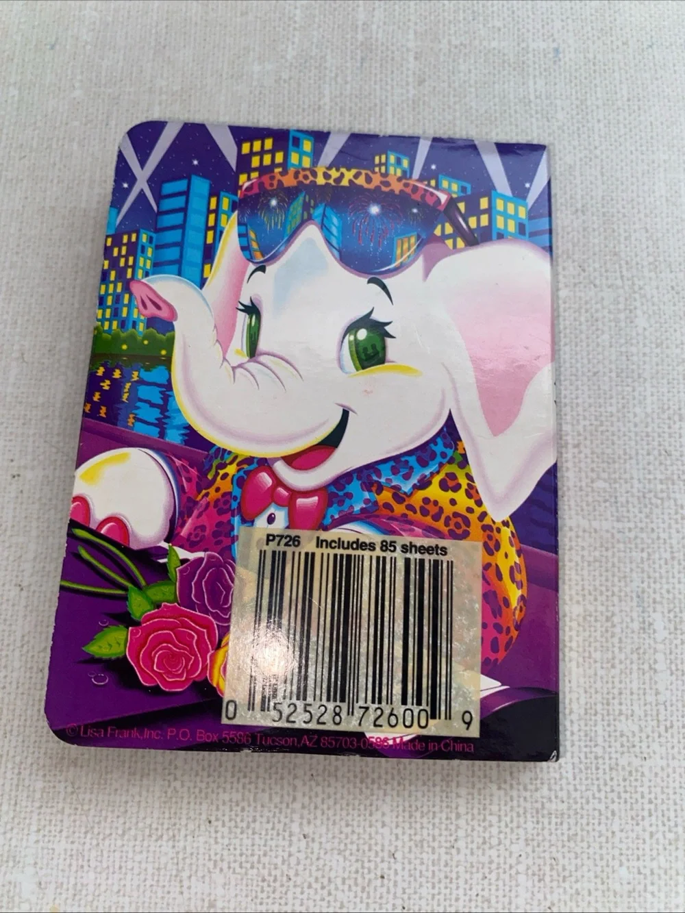 Lisa Frank mini notebook elephant playing piano NOT WRITTEN IN Vintage